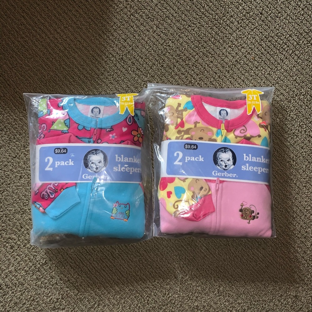 NIP Gerber Blanket Sleepers Bundle